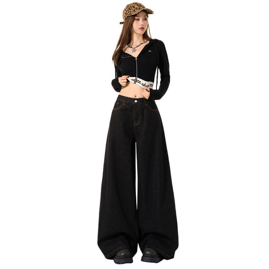 Women's Loose Fit Wide-Leg Denim Trousers