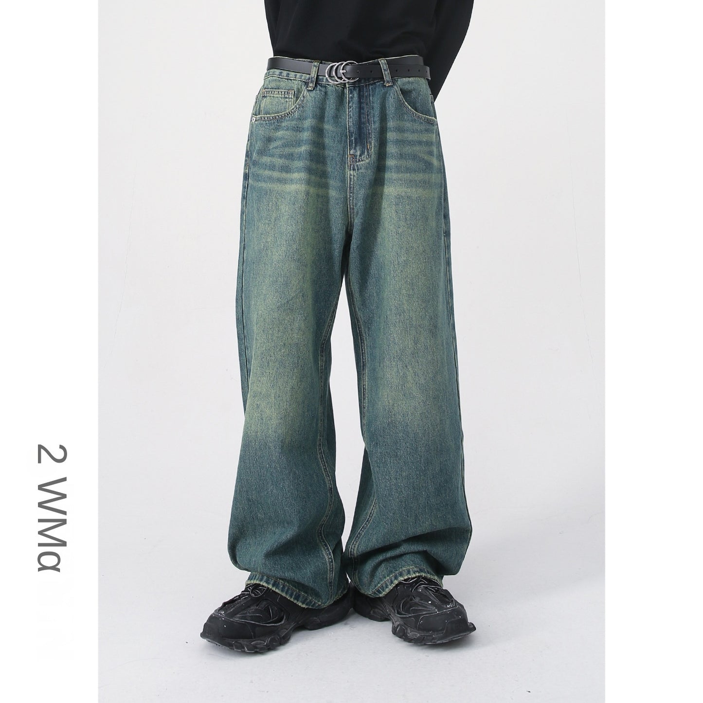 Retro Colorful Wide-Leg Loose Straight Jeans for Men and Women