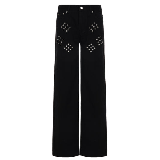 Retro Vintage Loose Fit Slimming Straight Leg Jeans for Women