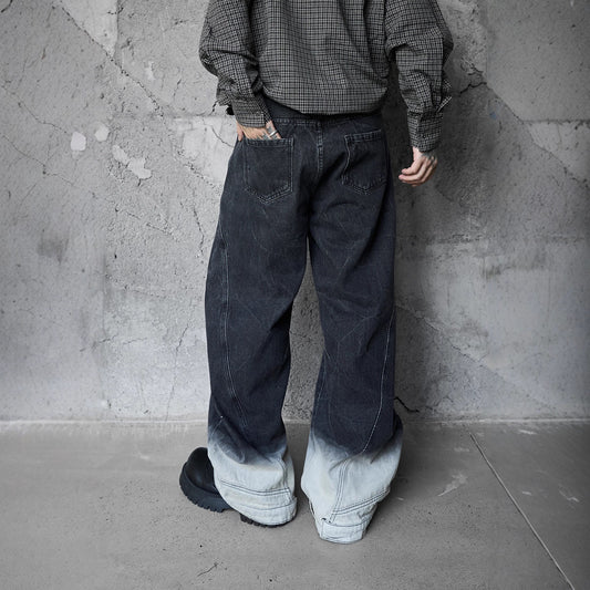 Street Style Retro Deconstructed Patchwork Designer Jeans