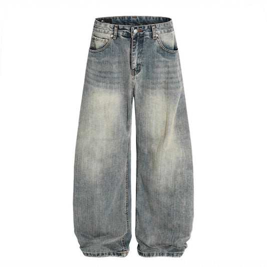 Used Washed Bamboo Striped Jeans - Premium Japanese Denim