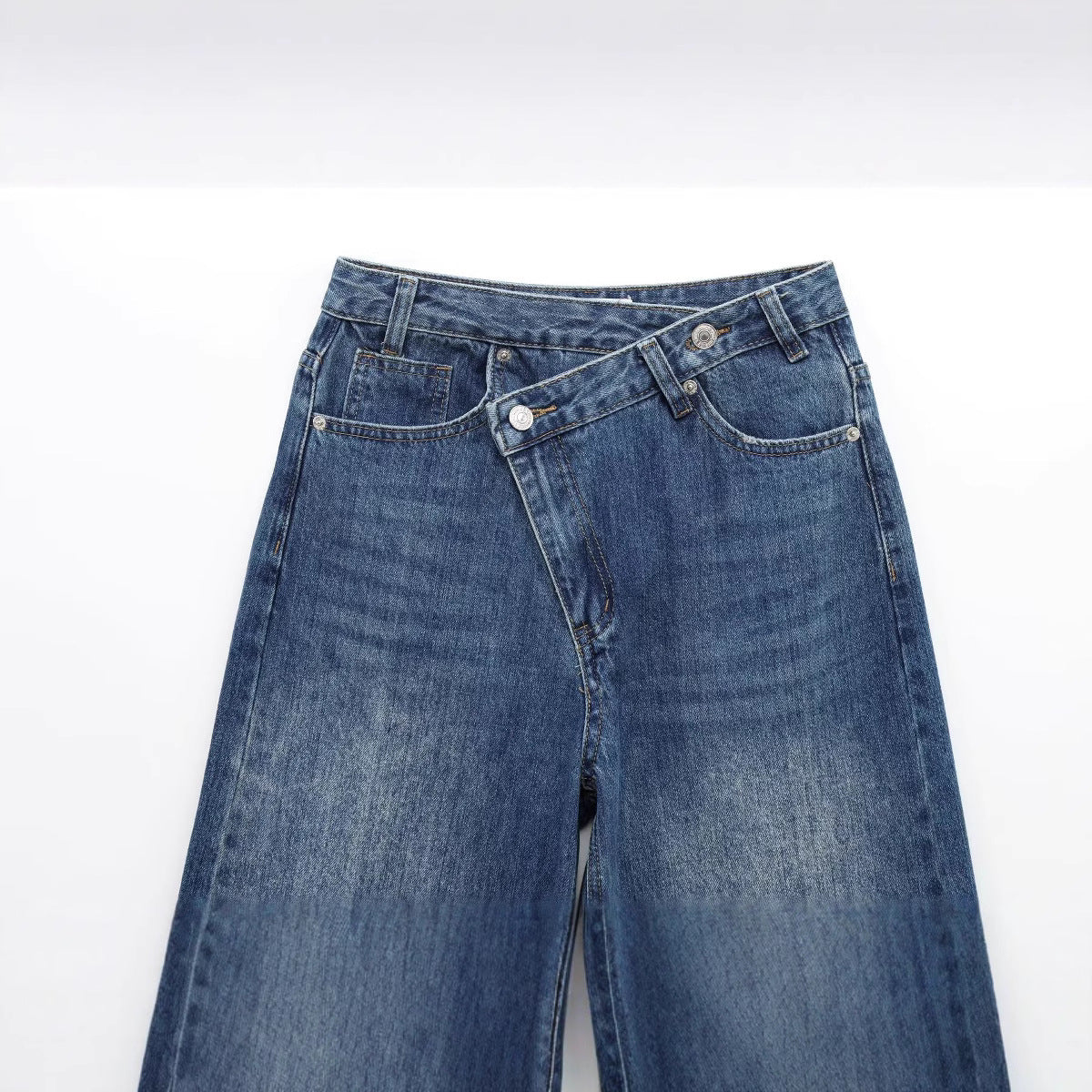 Versatile Double Breasted Wide Leg Jeans for Women