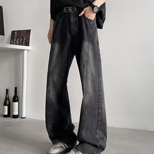 High Street Loose Casual Distressed Patchwork Pants
