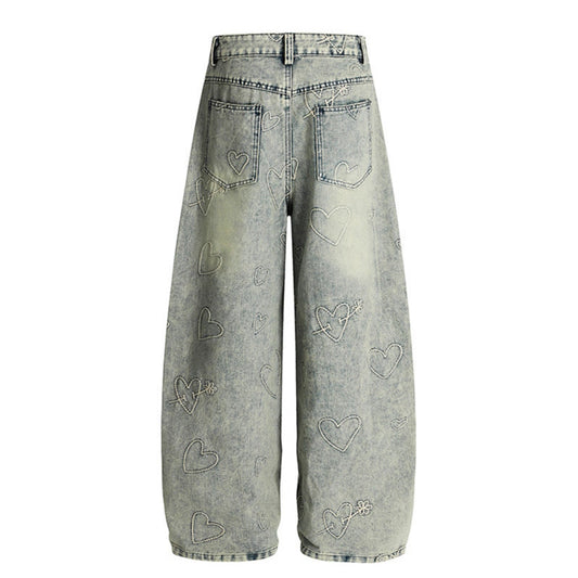 Love Embroidered Jeans - Premium Japanese Denim