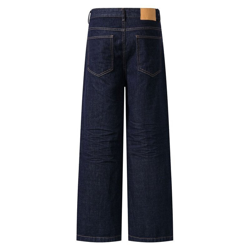 Blue Wide-Leg Jeans for Men and Women - High-Waist Slim Straight Leg Pants