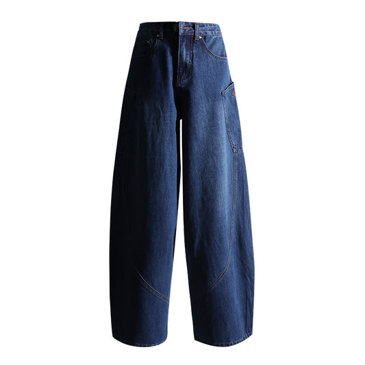 Women's Wide-Leg Jeans - Summer High-Waist Loose Fit Floor-Length Pants