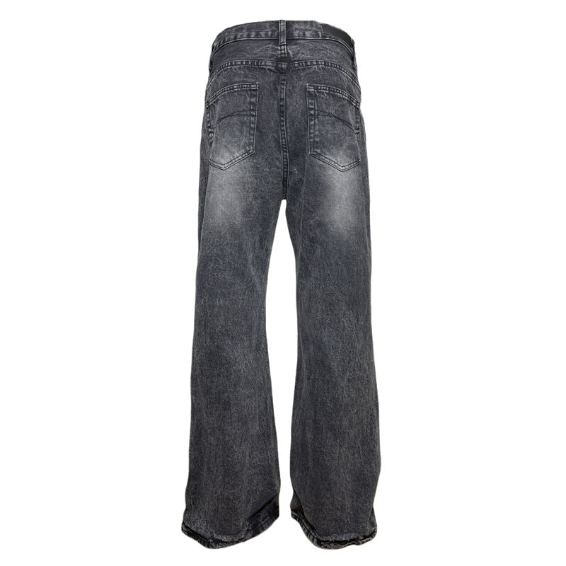 Retro Cleanfit Washed Vintage Casual Loose Straight Denim Pants