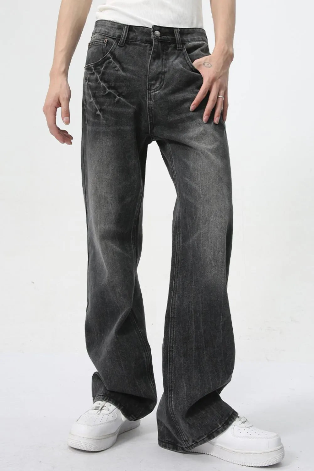 Lightning Burst Bootcut Jeans - Premium Japanese Denim