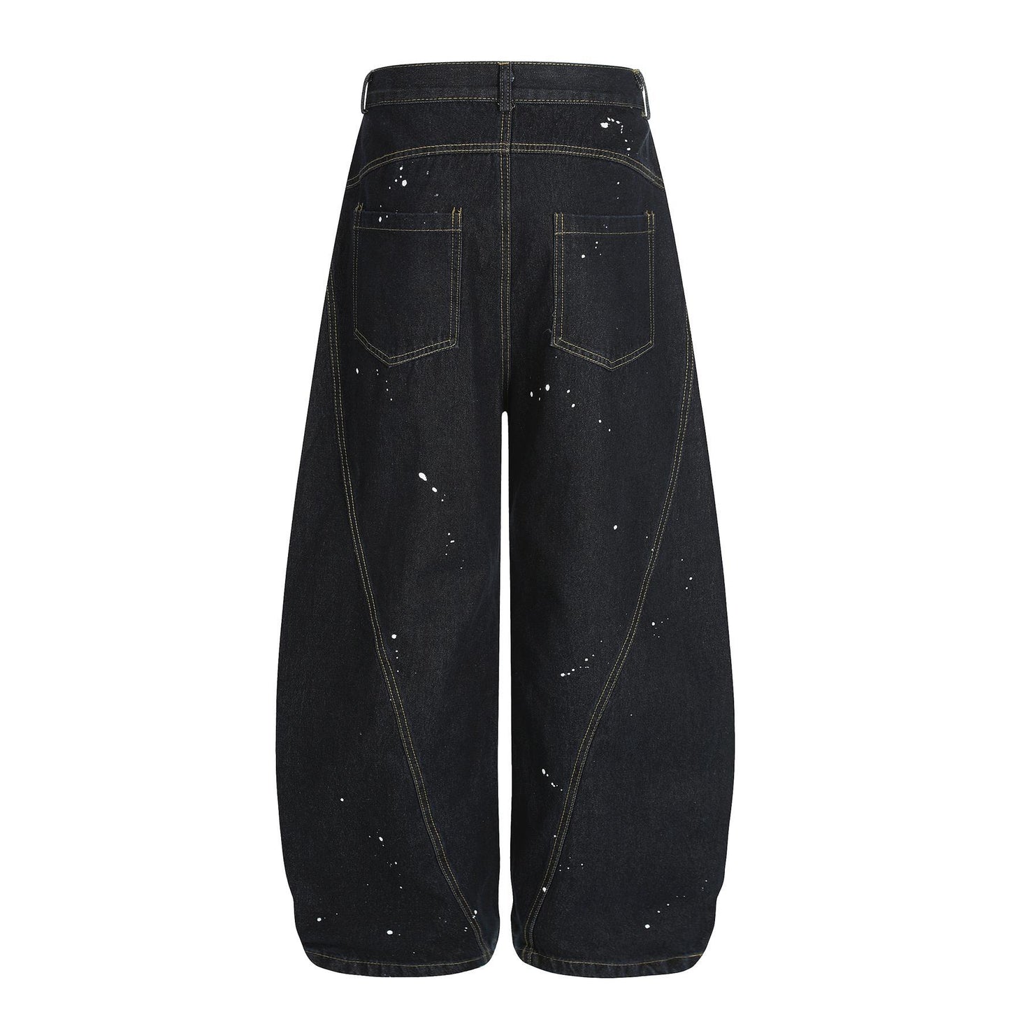 Retro Ink Distressed Washed Wide Leg Jeans