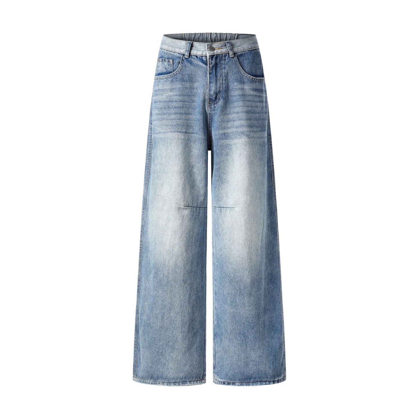 Premium Washed White Wide Leg Jeans for Men