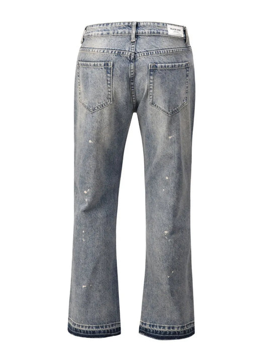 Men's Frayed Hem Bootcut Jeans - Premium Japanese Denim