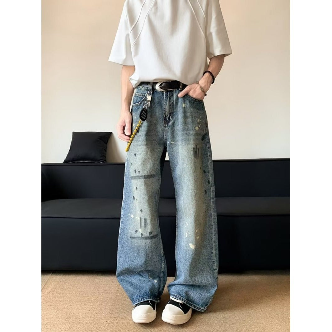 Trendy Retro Loose Straight Tube Wide Leg Pants