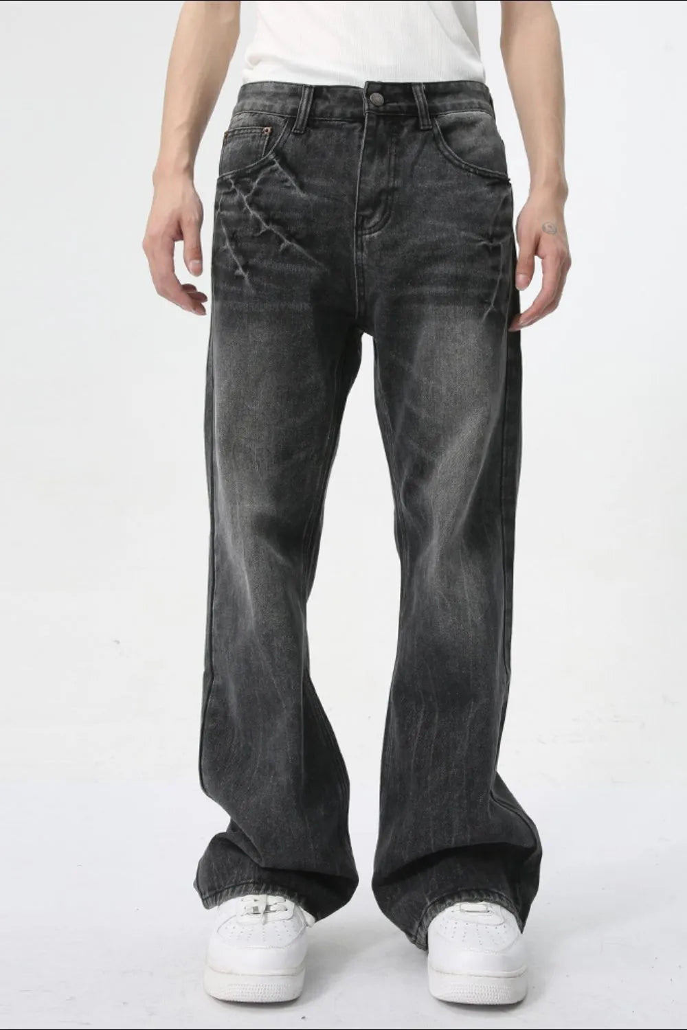Lightning Burst Bootcut Jeans - Premium Japanese Denim