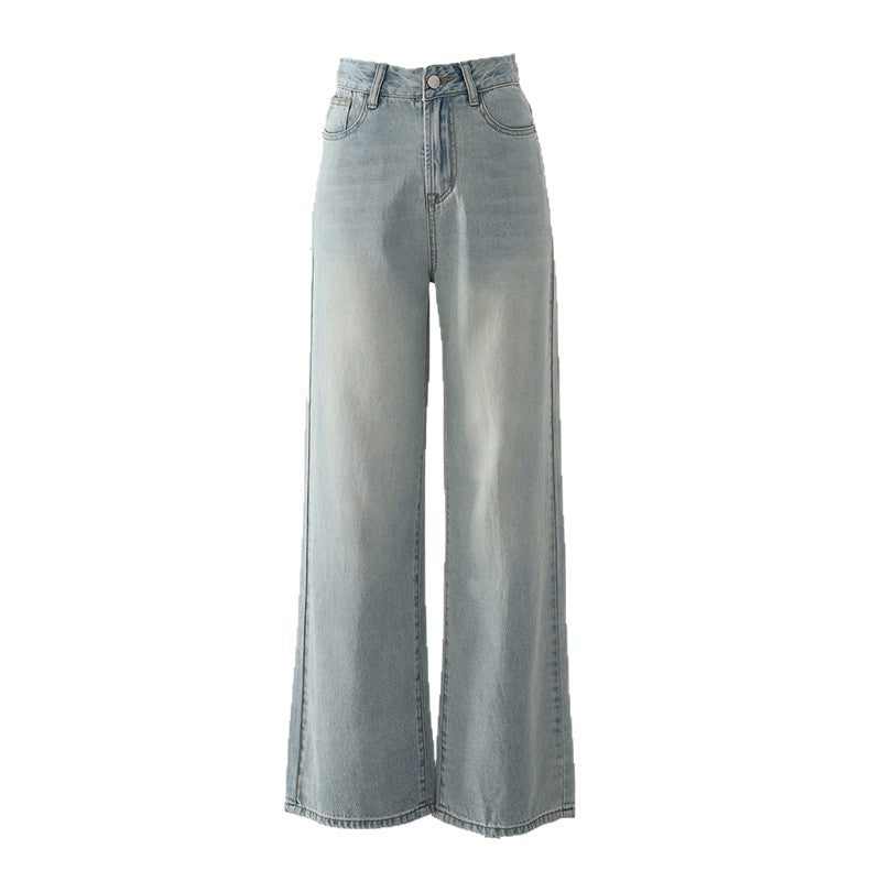 Women's Light Blue High Waist Wide-Leg Jeans – Versatile Summer Pants