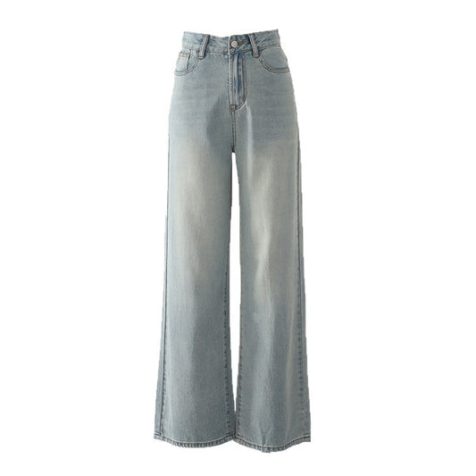 Women's Light Blue High Waist Wide-Leg Jeans – Versatile Summer Pants