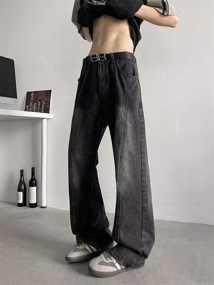 High Street Loose Casual Distressed Patchwork Pants