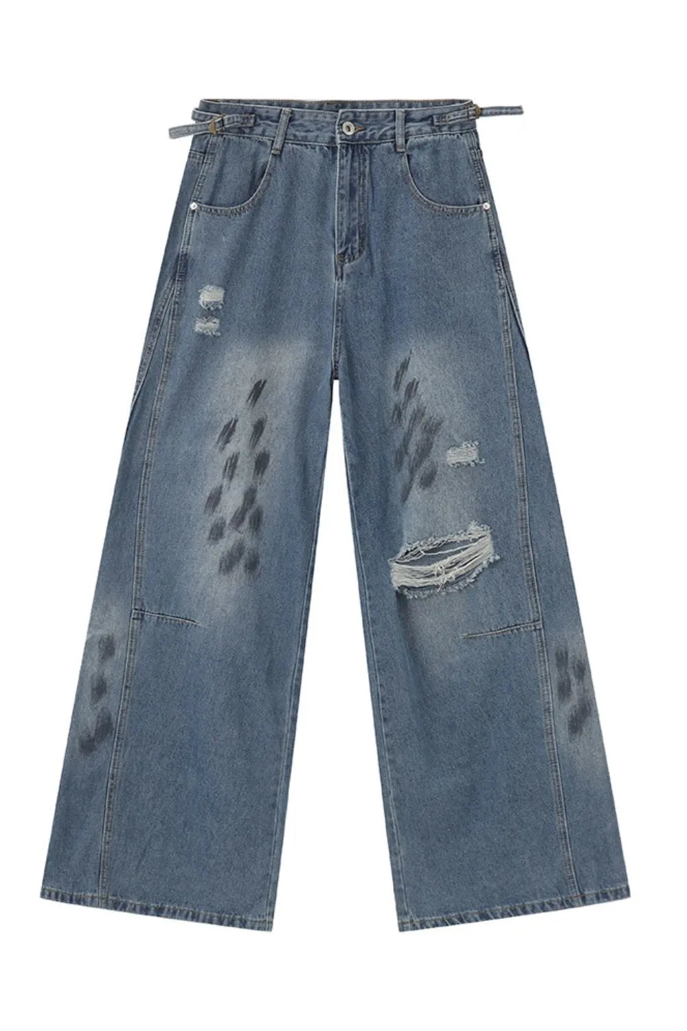 Distressed Jeans with Pockets – Premium Japanese Denim