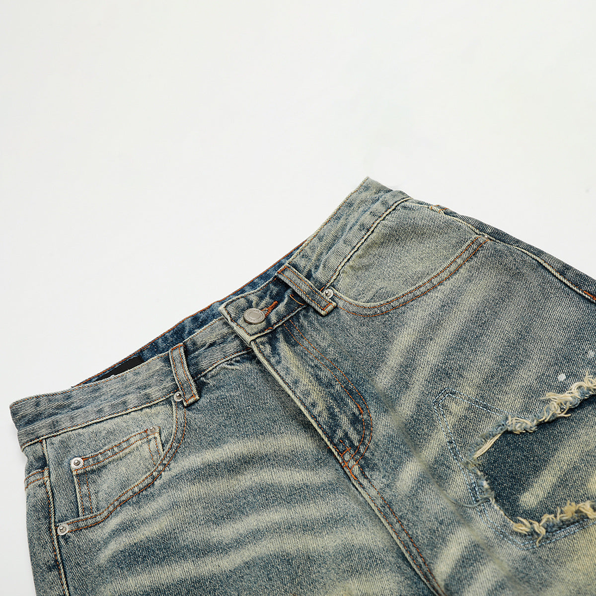 Personalized Long Denim Straight Leg Pants for Men