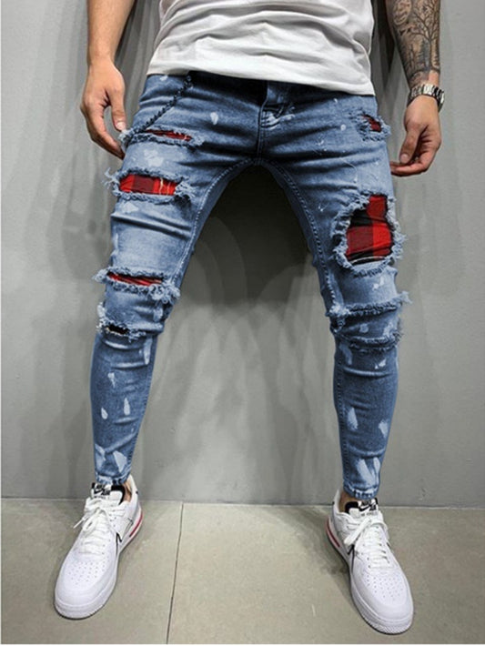 High Quality Men's Jeans - Lacquer Shattered and Broken Fashion