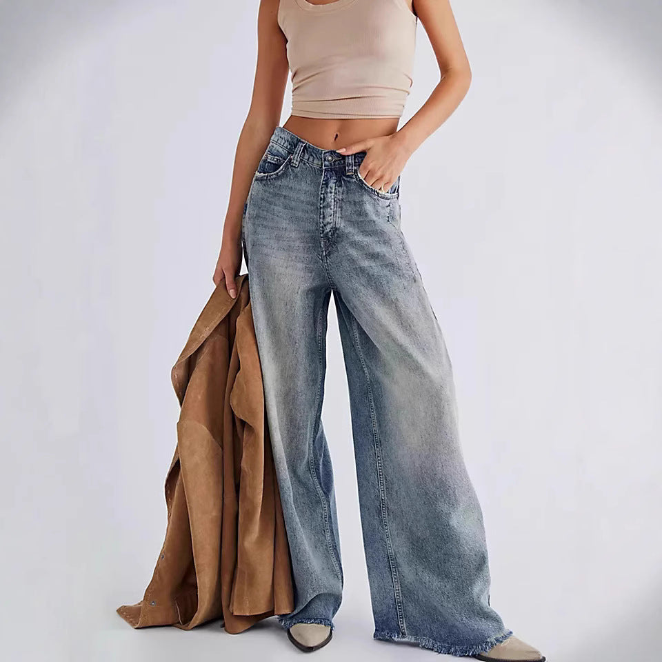 Premium Loose Wide Leg Pants in Deep and Dark Blue