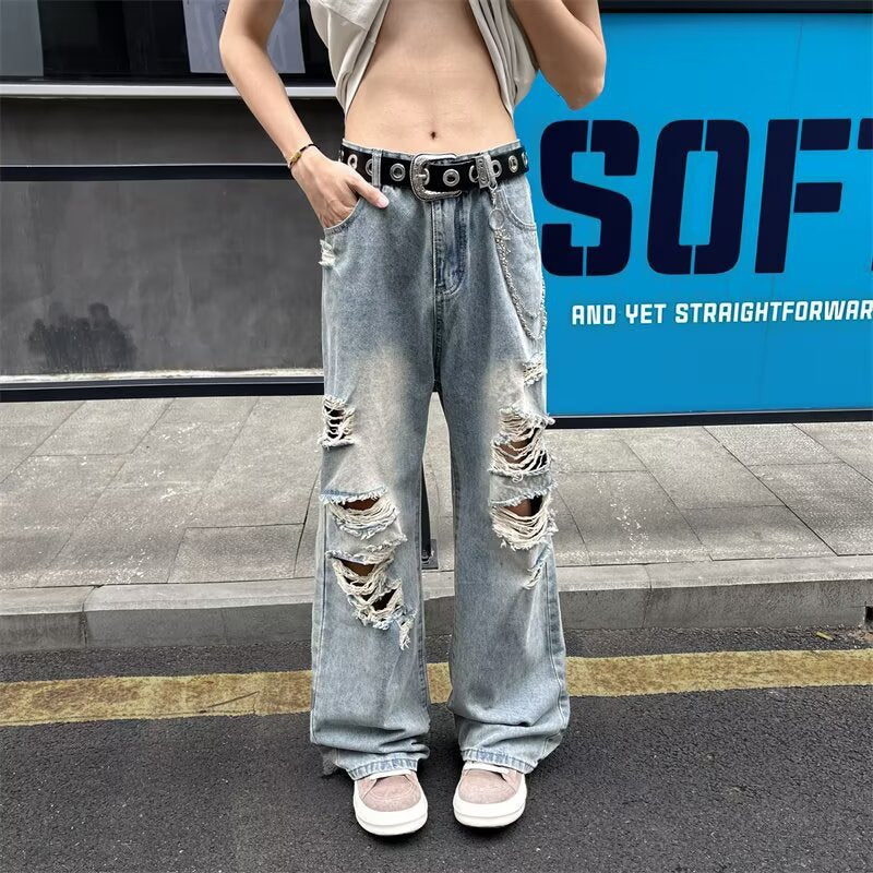 Summer Vintage Wide Leg Straight Leg Pants for Men