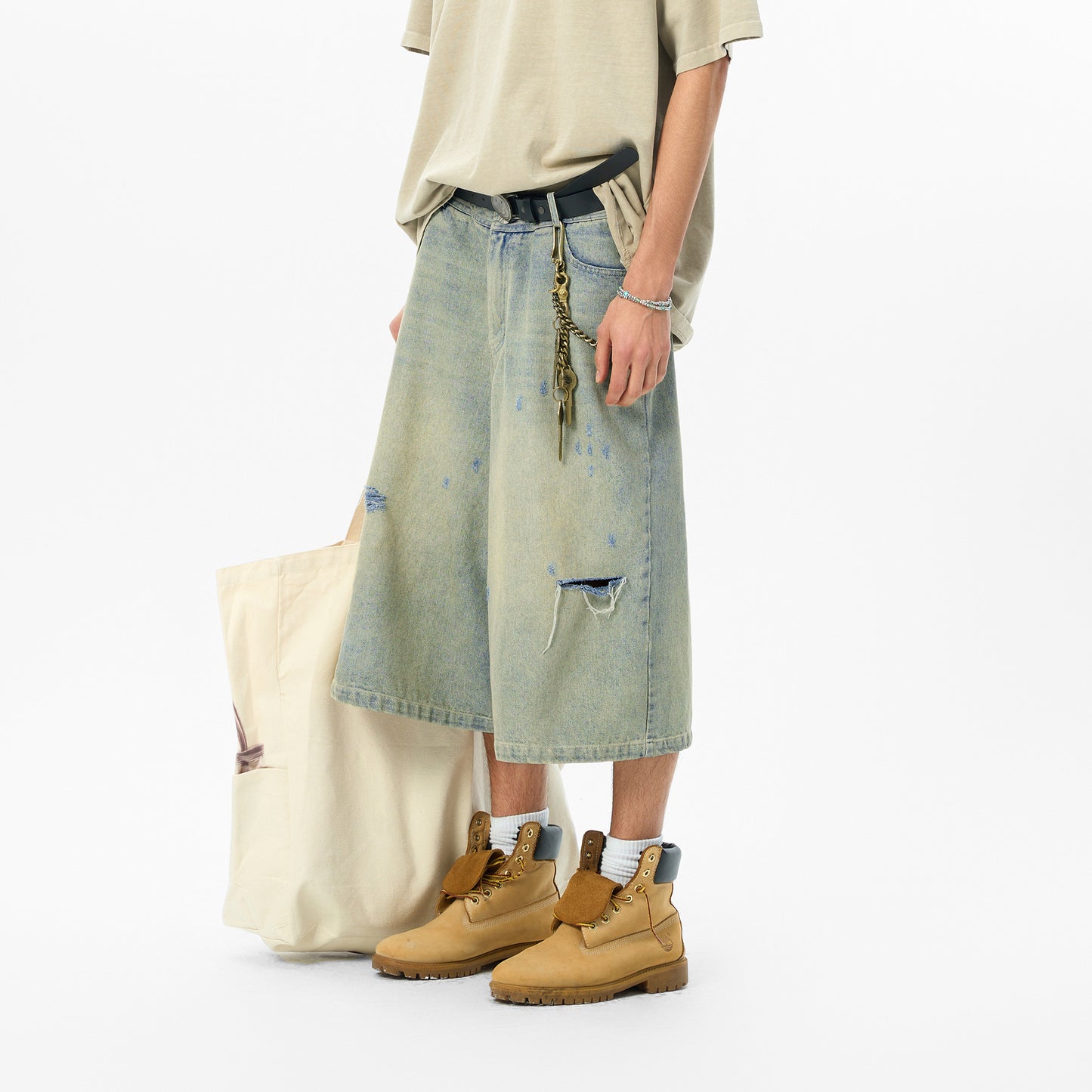 Men's Loose Wide Leg Summer Denim Shorts