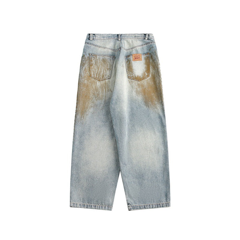 Japanese Retro Loose Straight Leg Denim Pants