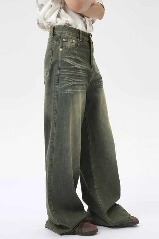 Premium Wide Leg Jeans with Pockets - Japanese Denim