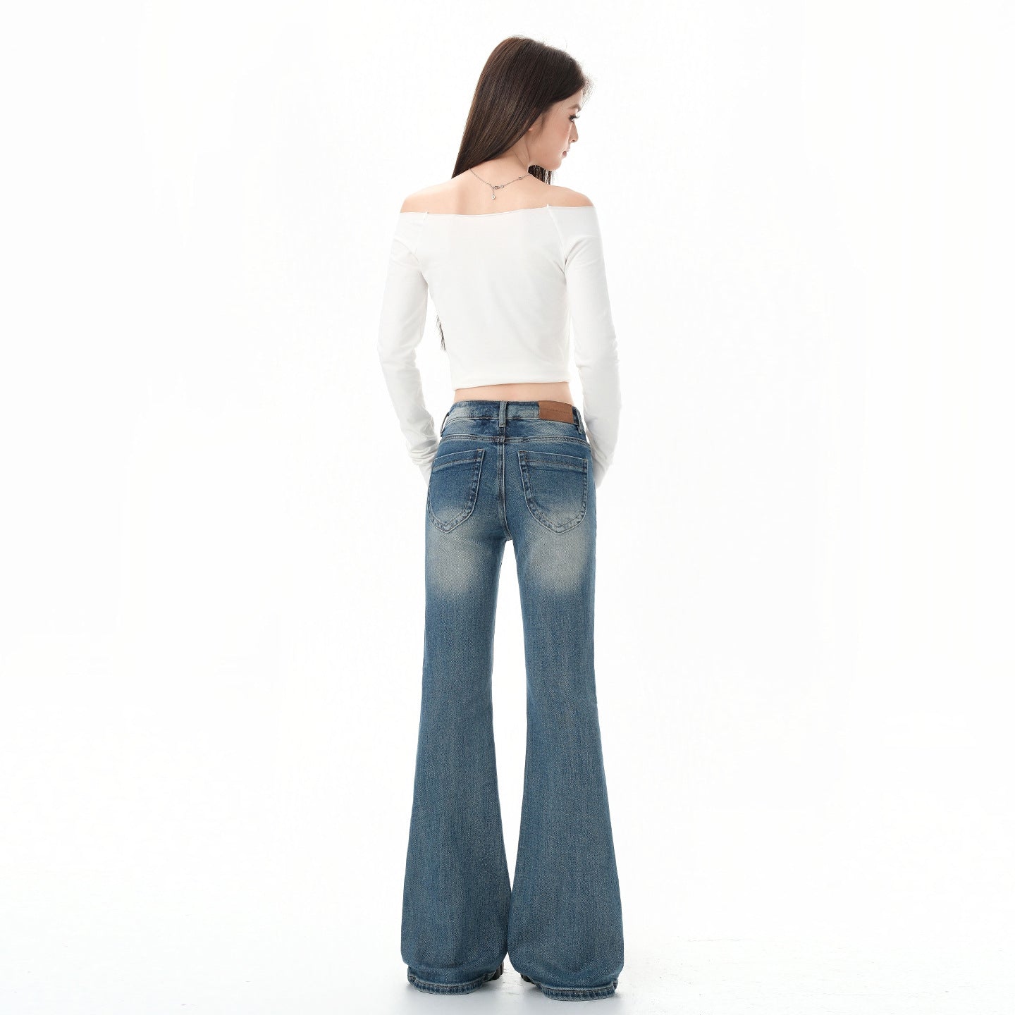 Women's Washed Flared Jeans - High Street Slimming Sexy Girl Versatile Trumpet Pants