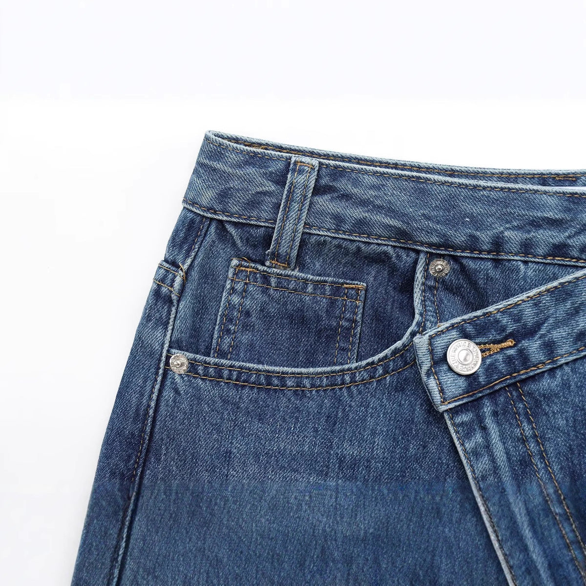 Versatile Double Breasted Wide Leg Jeans for Women