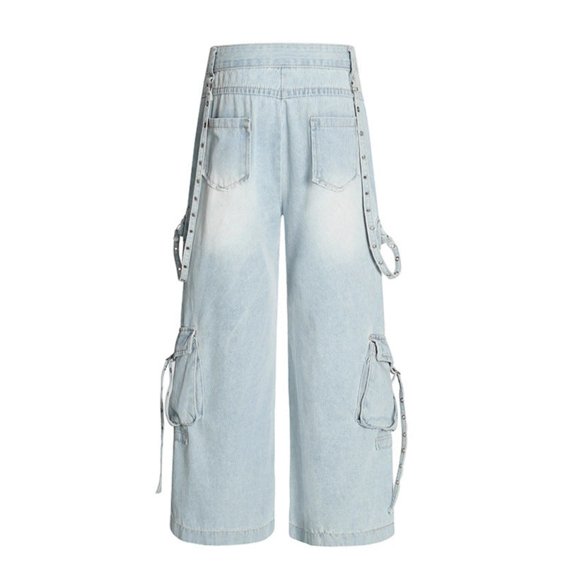 Multi Pocket Ripped Workwear Jeans – Premium Japanese Denim