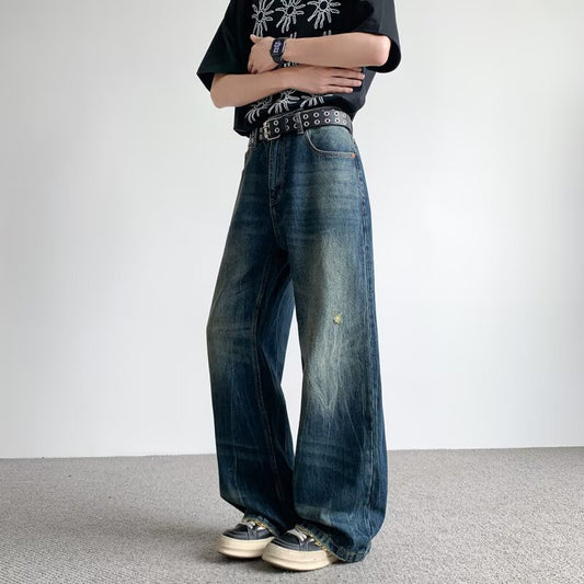 Retro Loose Casual Wide Leg Denim Pants