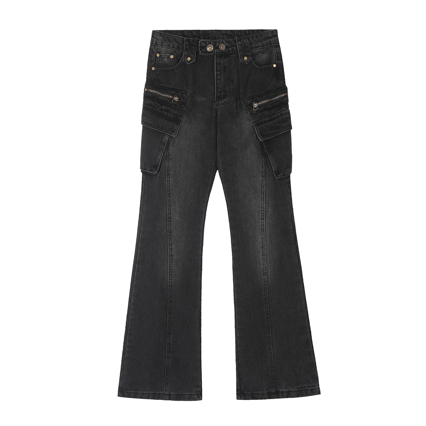 Premium Japanese Denim Jeans with Zipper and Multiple Pockets