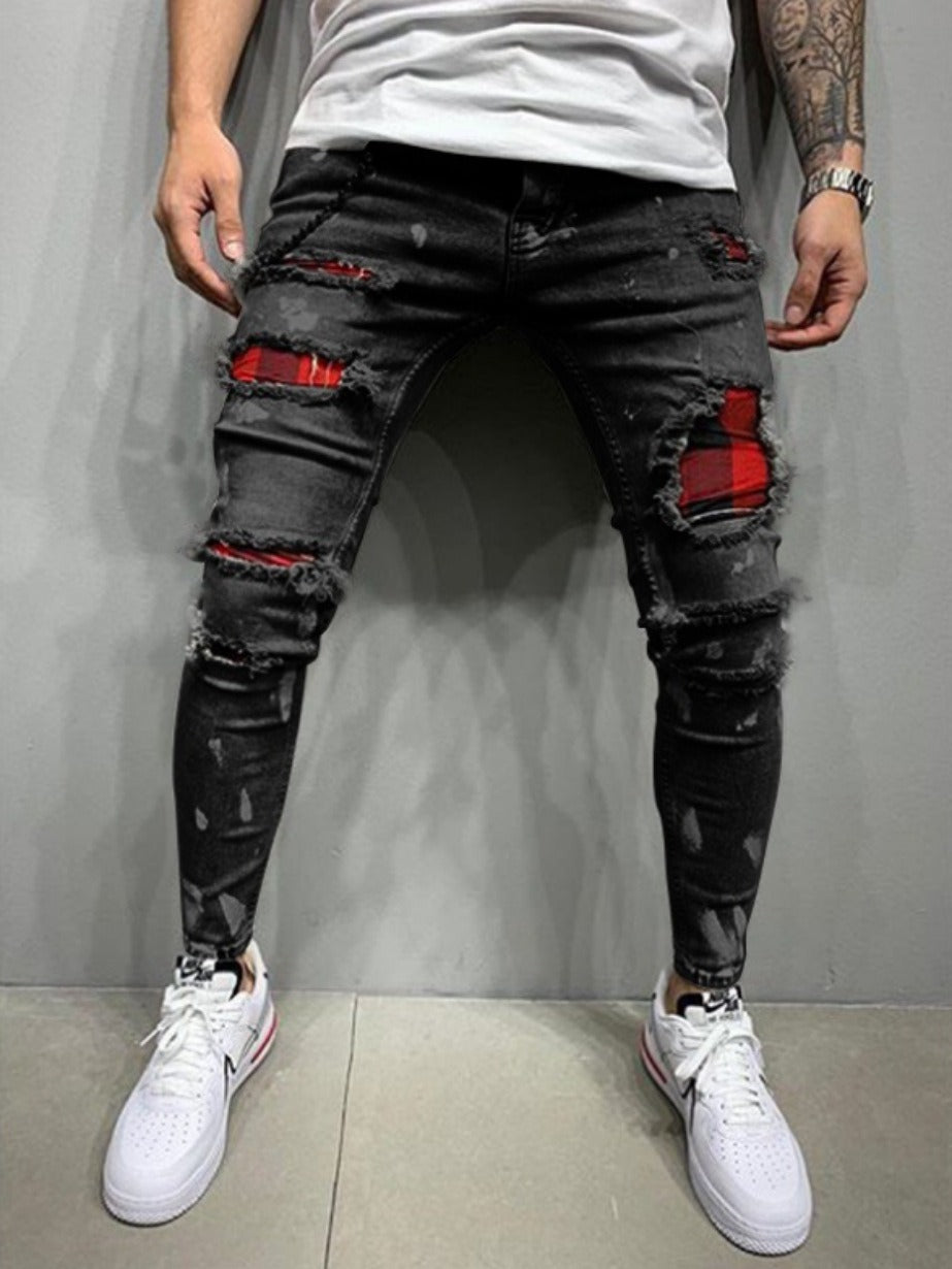 High Quality Men's Jeans - Lacquer Shattered and Broken Fashion