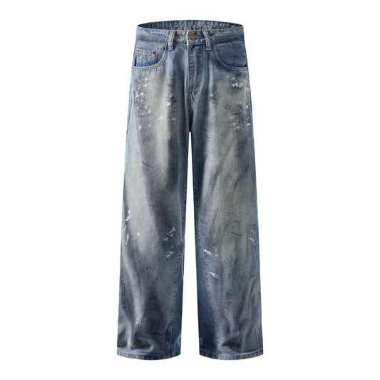 Washed Distressed Design Denim Pants for Men