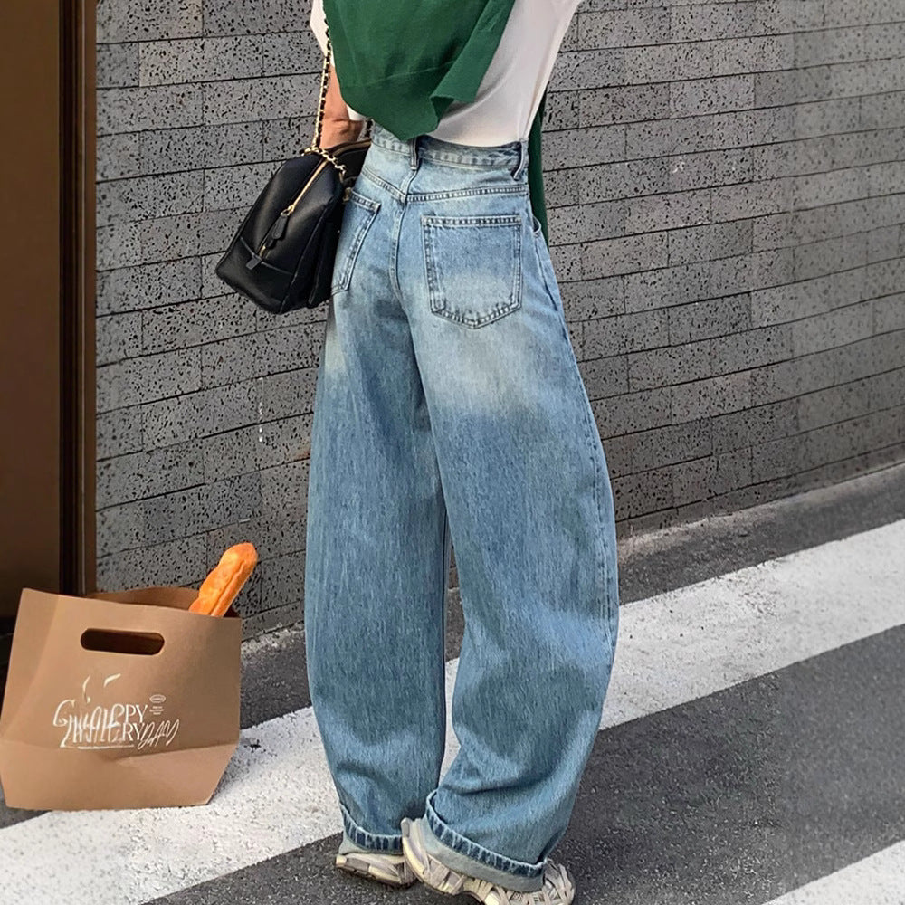Slimming Flare Jeans Women's High Waist Loose Denim Wide Leg Pants