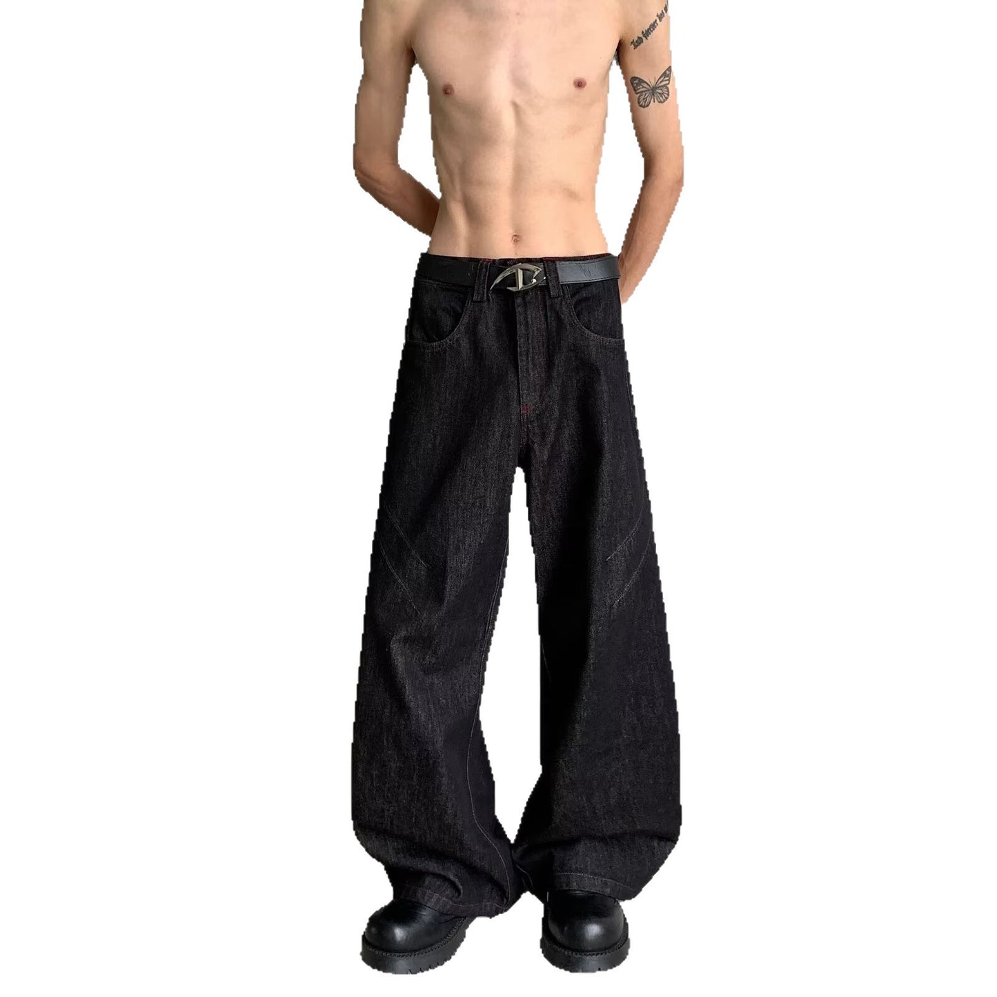 Vintage Wide Leg Curved Jeans for Summer