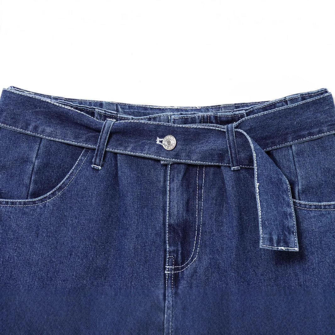 Women's Long and Wide Leg Jeans with Comfortable Waistband
