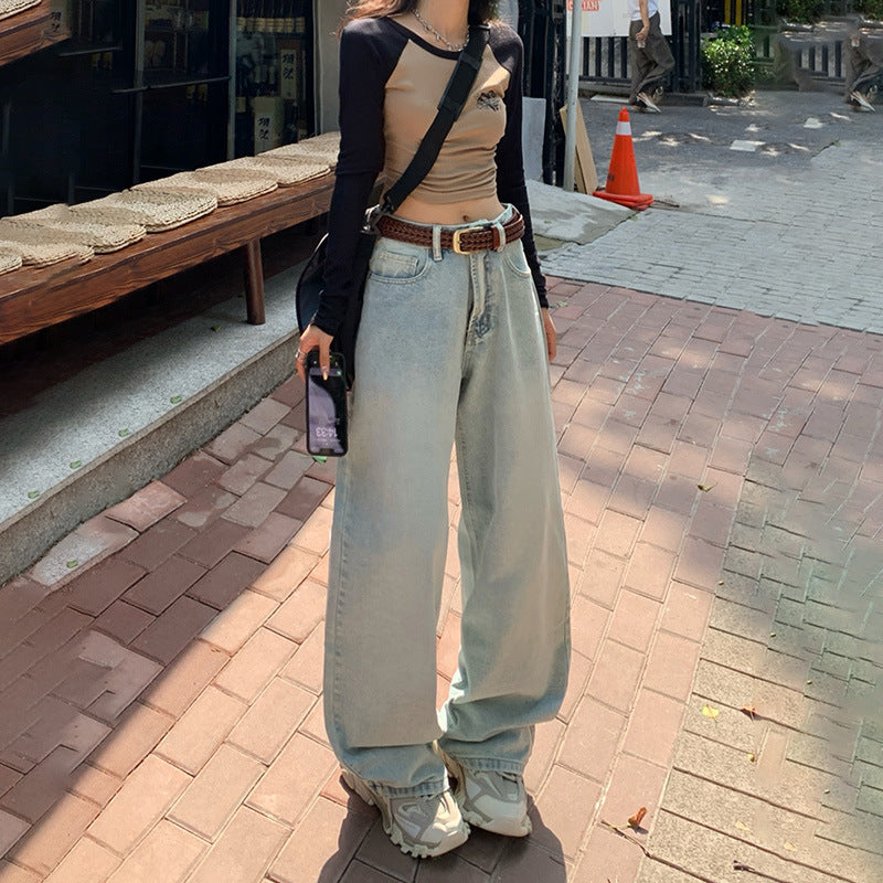 Women's Loose Wide-Leg Pants – Versatile Summer Drape Straight Leg Jeans