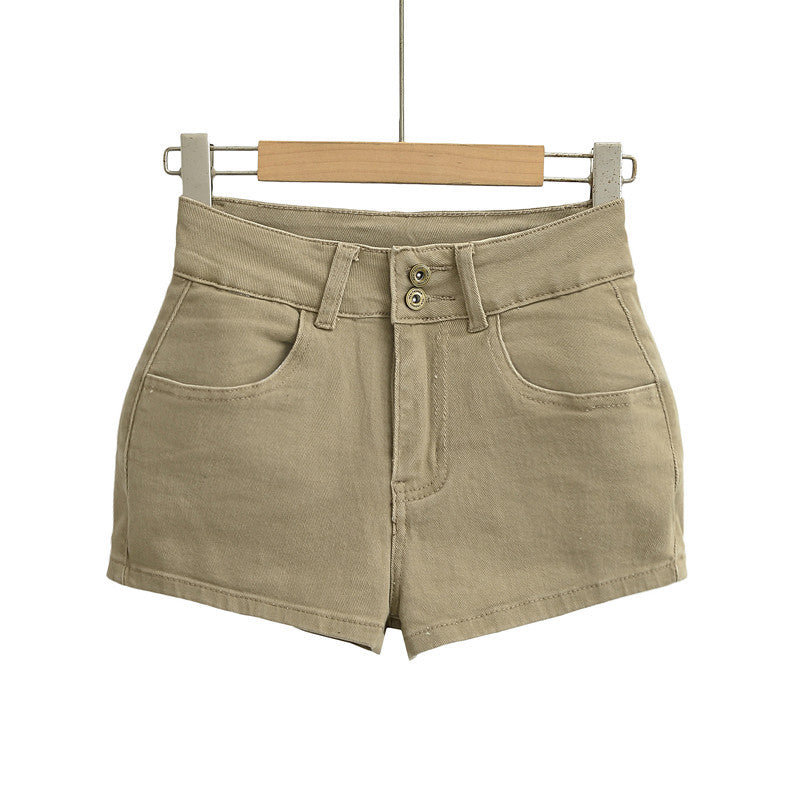 Low Waist Belly Button Revealing Two-Button Booty Enhancing Denim Shorts