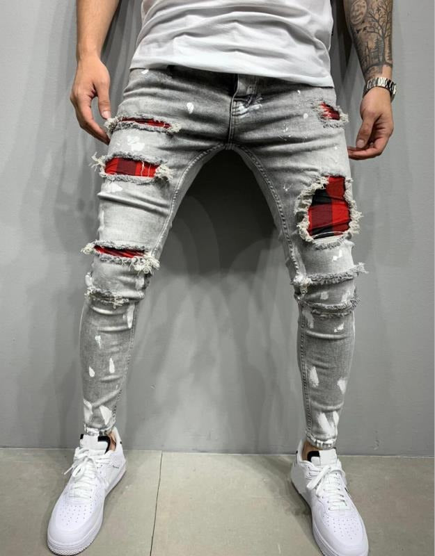 High Quality Men's Jeans - Lacquer Shattered and Broken Fashion