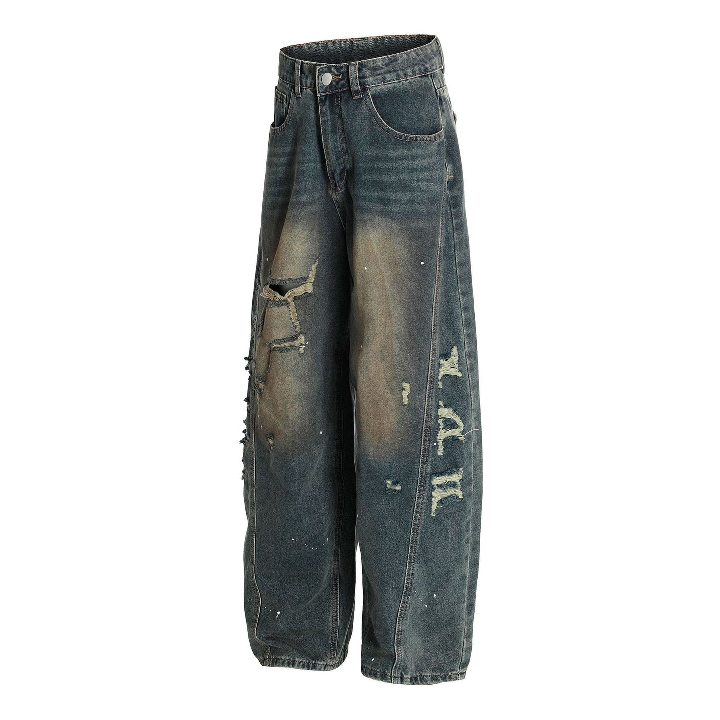 Premium Washed Denim Straight Leg Jeans