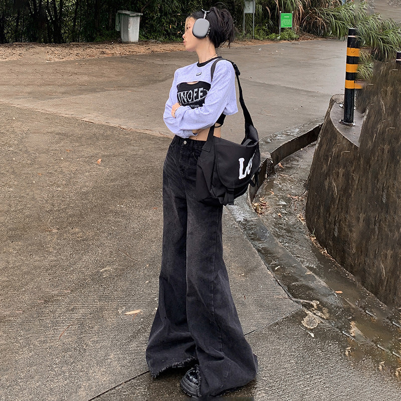 Women's Wide-Leg Flared Jeans – Summer Loose Trumpet Pants