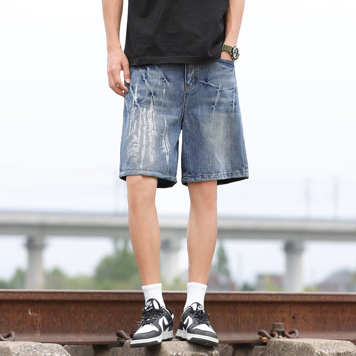 Loose and Stylish Versatile Seven Point Mid Length Pants