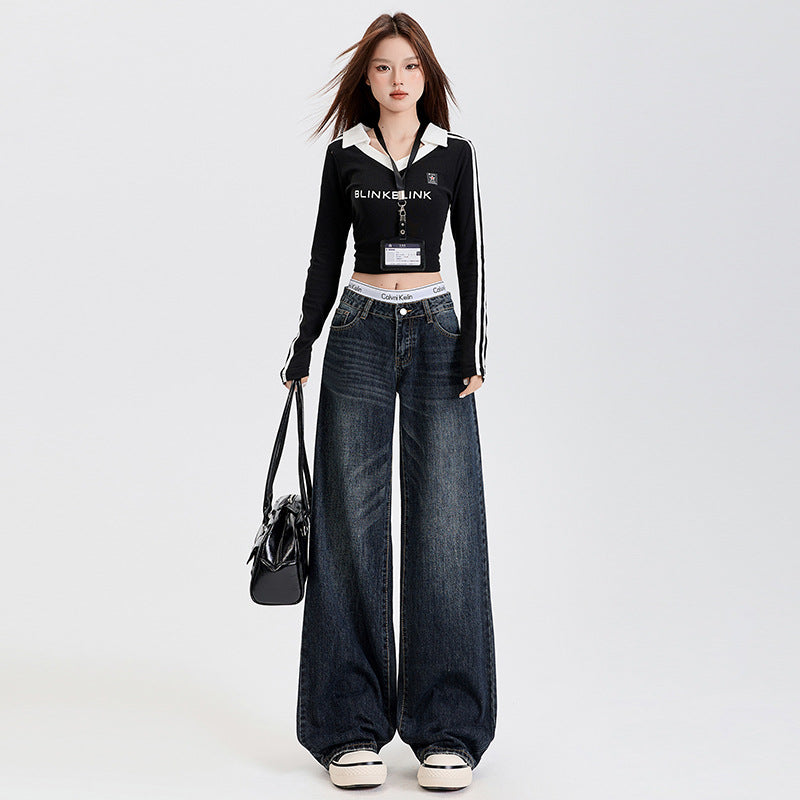Women's Slimming Wide Leg Jeans - Versatile Spring Fashion