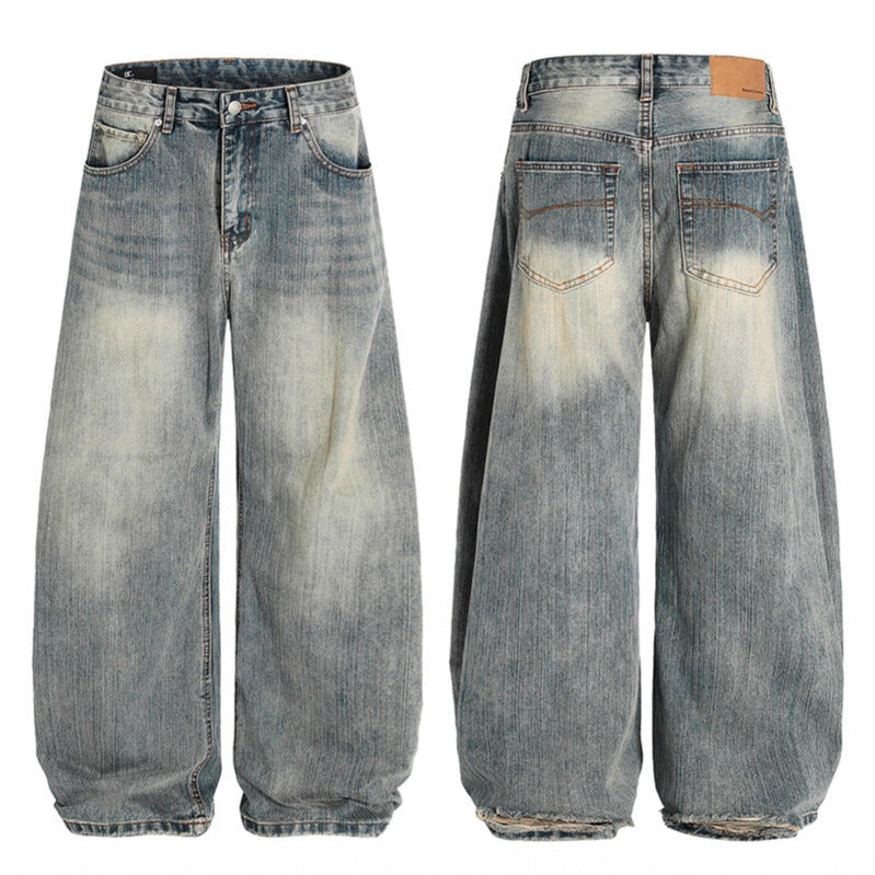 Used Washed Bamboo Striped Jeans - Premium Japanese Denim