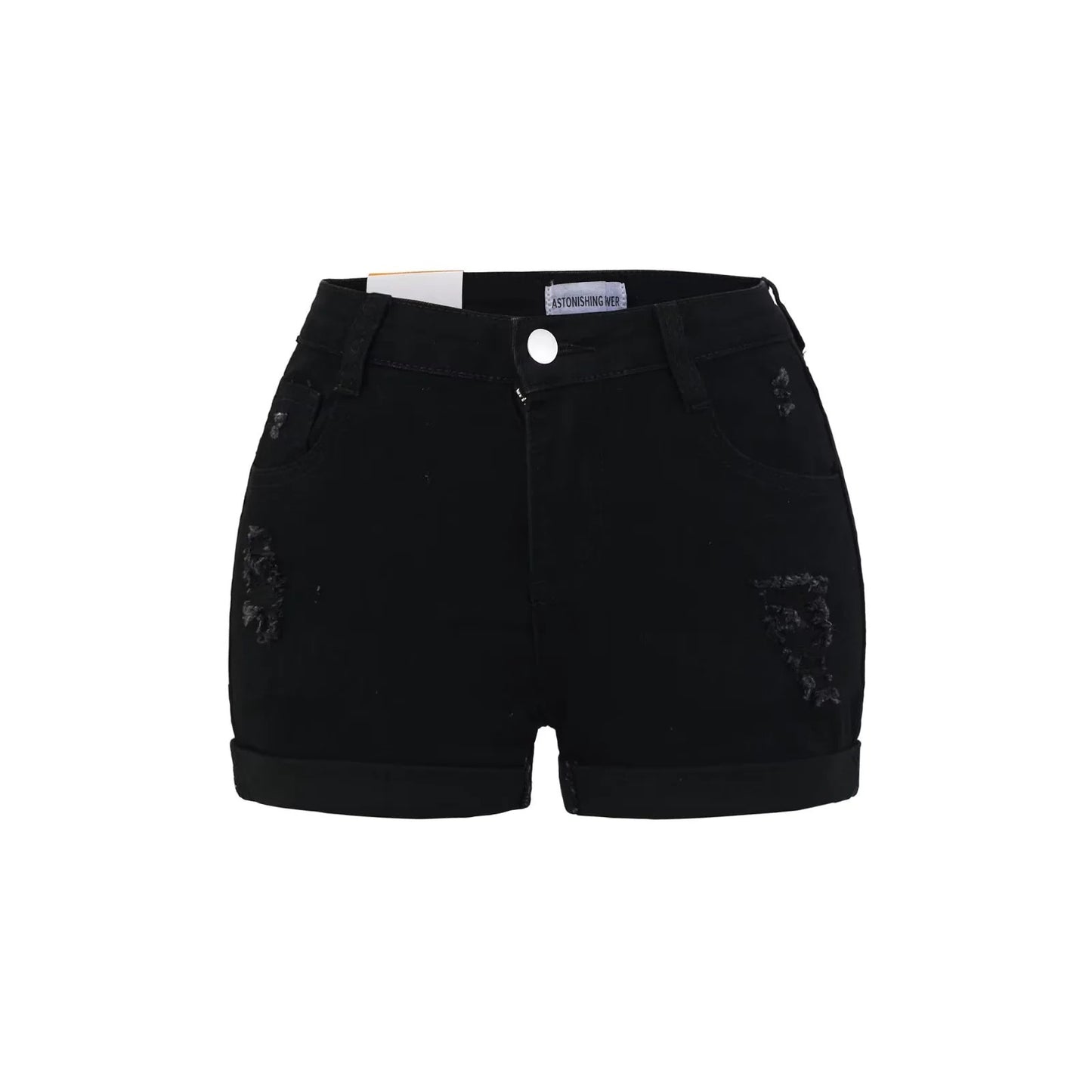 Slim Fit Elastic Worn-Out Hip Hugging Pants