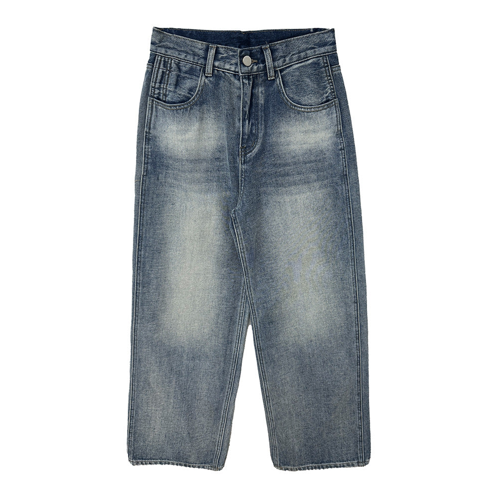 Street Straight Leg Jeans for Women with Unique Pockets and Casual Style