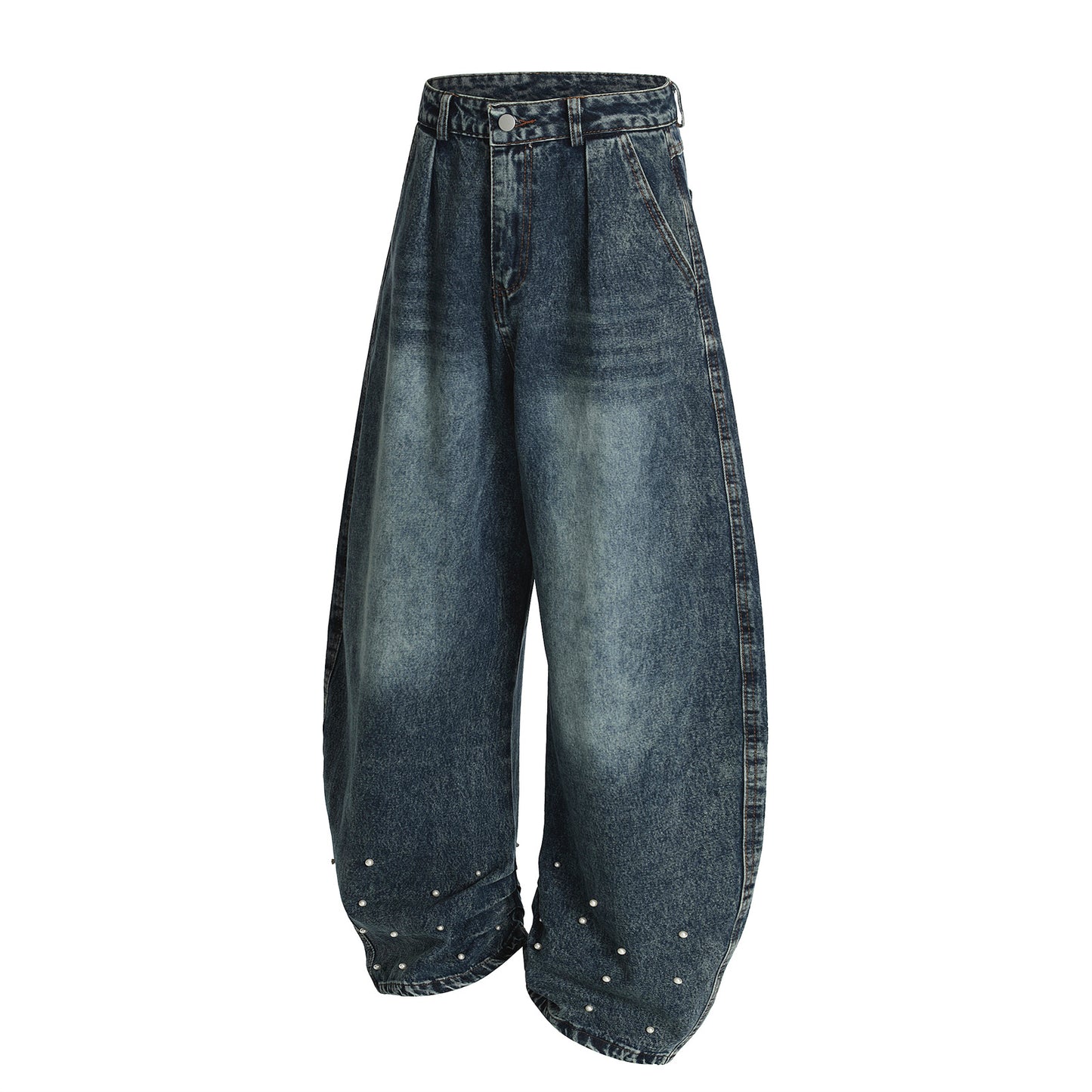 Wash Denim Jeans Wide Leg Pants for Men