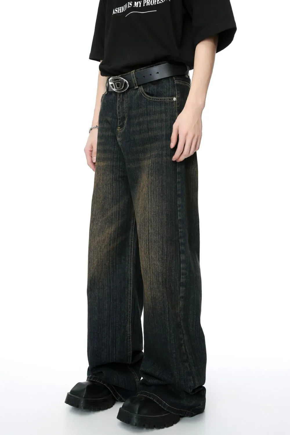 High Rise Wide Leg Jeans - Premium Japanese Denim